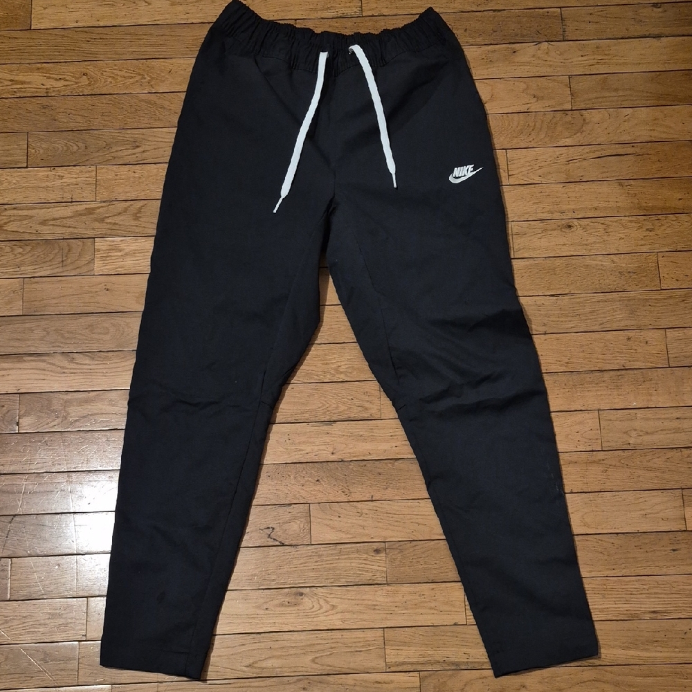 Nike Black Athletic Pants with White Accents